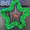 Bespoke Green Star Dog Breed Christmas Wreath - Dobermann Natural